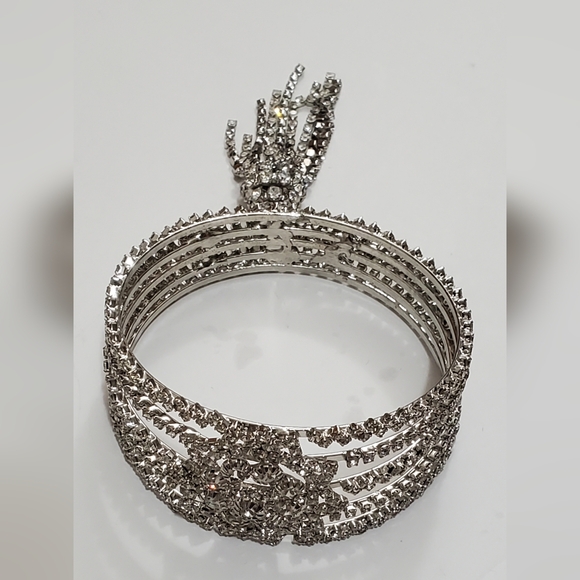 Vtg. Statement Rhinestones Bangle - Picture 6 of 10